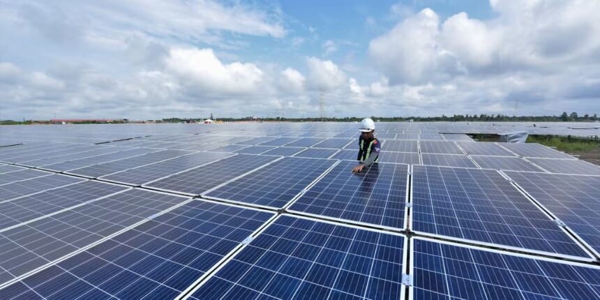 TNB's floating solar panels installed on Kenyir Lake as part of clean energy pilot project in Malaysia.