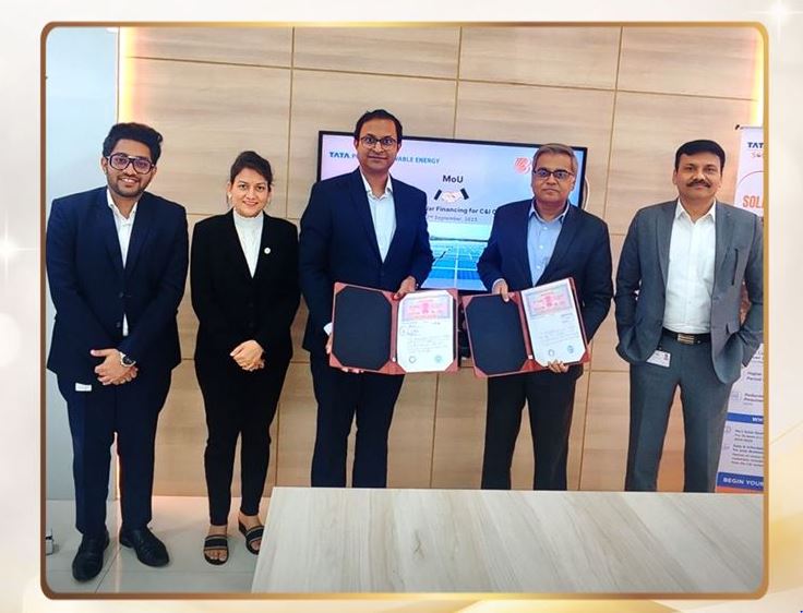 Tata Power Renewable Energy signs MoU with Bank of Baroda to finance solar adoption for MSME and C&I customers.