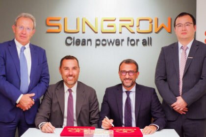 Sungrow PowerTitan 2.0 battery units installed at a grid-scale energy storage facility in Sicily