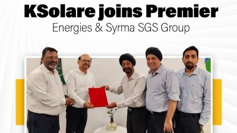 KSolare Energy integrates with Premier Energies and Syrma SGS Technologies to form a ₹60,000 crore clean energy and electronics group in India.