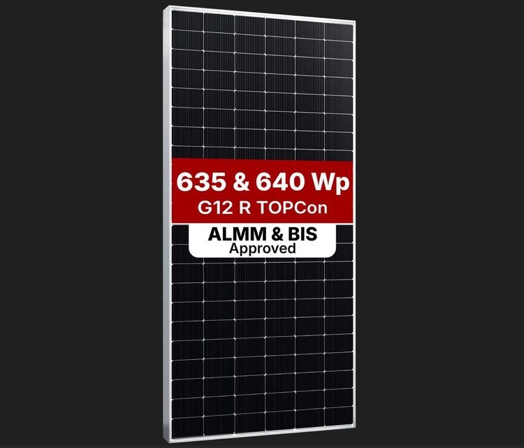 Gautam Solar unveils 635 and 640 Wp G12 R TOPCon Solar Modules at REI Expo 2025, Greater Noida — high-efficiency solar panels for next-gen energy.