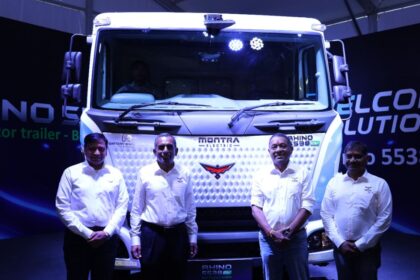 Montra Electric Rhino 5538 EV 4x2 TT launched with battery swap technology in Manesar, Haryana