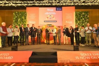 Solex Energy celebrates successful migration to NSE Main Board at event in Surat.