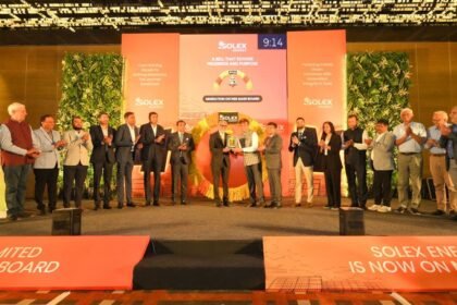 Solex Energy celebrates successful migration to NSE Main Board at event in Surat.