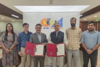 Aerial view of ENGIE’s 100 MW solar PV project site in Barmer, Rajasthan, India