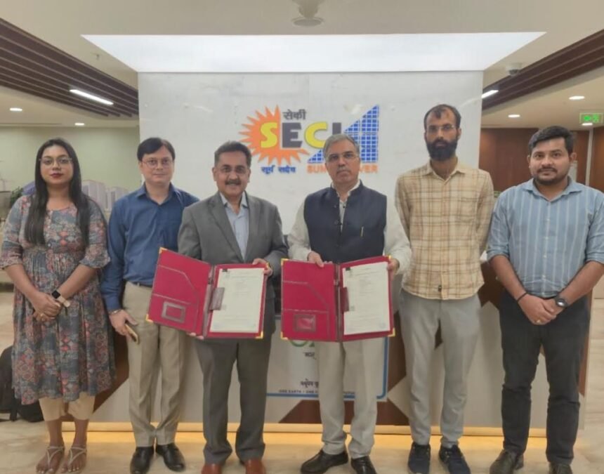 Aerial view of ENGIE’s 100 MW solar PV project site in Barmer, Rajasthan, India