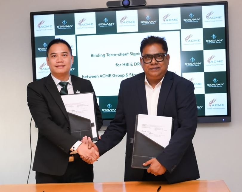 ACME Group and Stavian Industrial Metal executives during signing of green HBI and DRI supply agreement