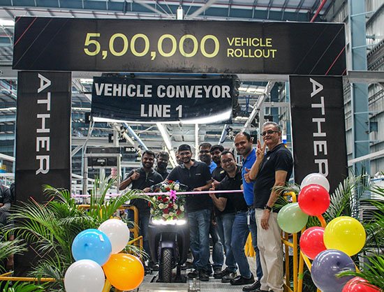 Ather Energy’s 5,00,000th electric scooter, Rizta, rolls out from Hosur manufacturing plant