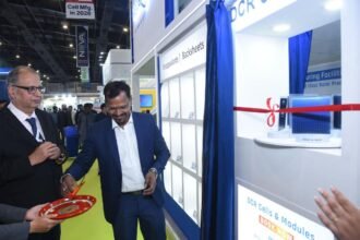 RenewSys India launches DCR M10R Solar Cells at REI Expo 2025 in Greater Noida, showcasing advanced solar cell innovation.