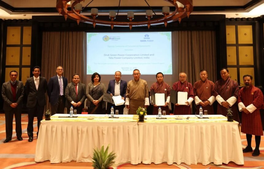 Tata Power and DGPC sign agreements for the 1,125 MW Dorjilung hydropower project.