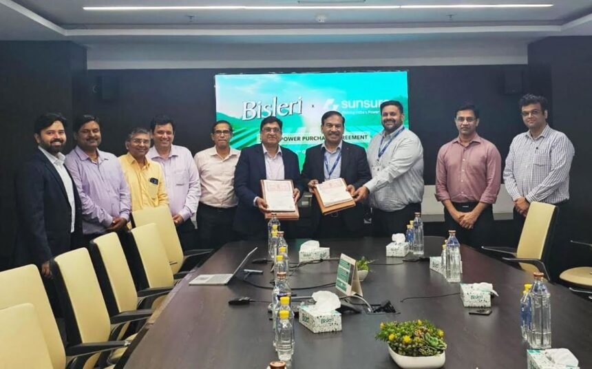 “Sunsure Energy signs long-term renewable energy PPA with Bisleri International to supply green power and support sustainability goals.”