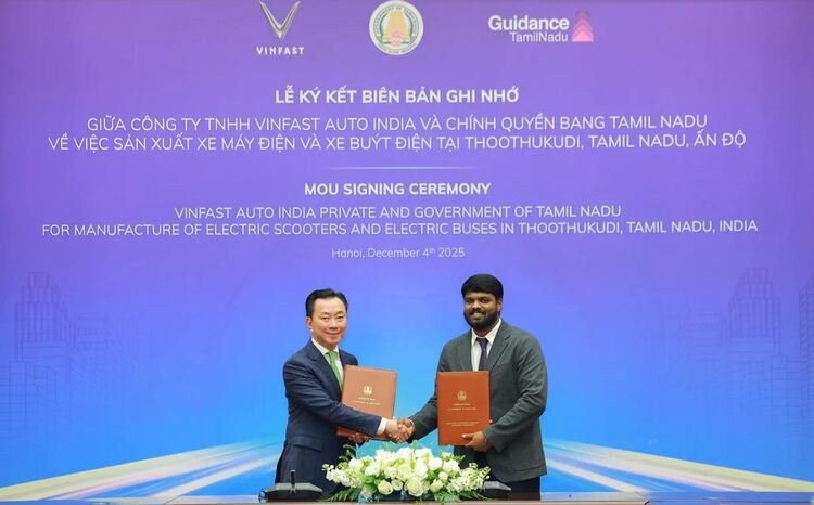 VinFast signs MoU with Tamil Nadu Government for 200-hectare land allocation at SIPCOT Industrial Park in Thoothukudi.