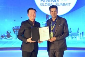 Vingroup representatives and Telangana government officials during MoU signing ceremony establishing multi-sector ecosystem in India.