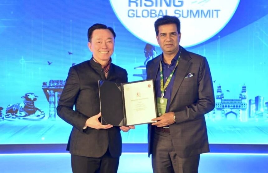 Vingroup representatives and Telangana government officials during MoU signing ceremony establishing multi-sector ecosystem in India.