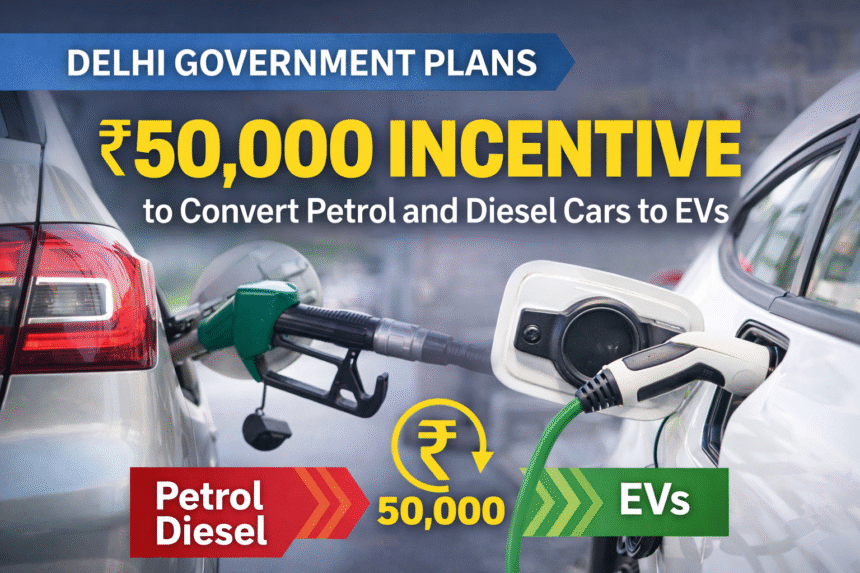 Delhi Government Plans ₹50,000 Incentive to Convert Petrol and Diesel Cars to EVs