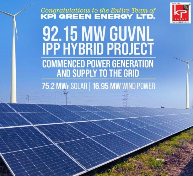 KPI Green Energy Commissions 92.15 MW Hybrid Project in Gujarat