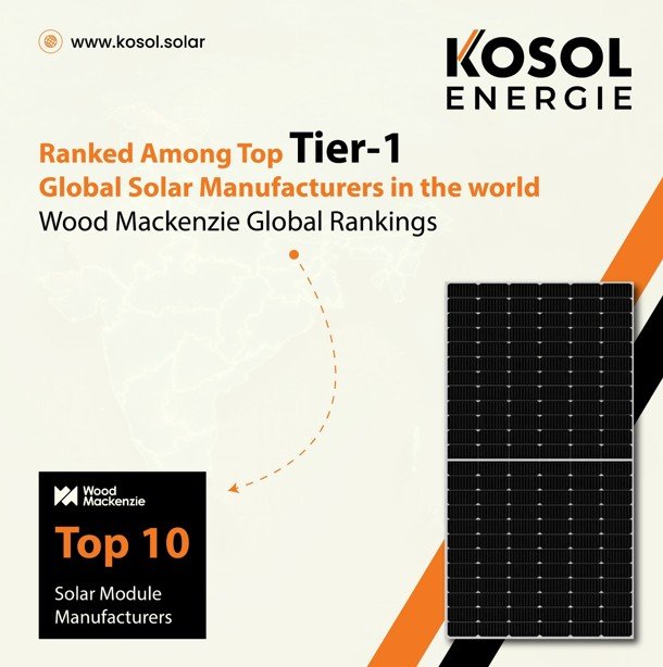 Kosol Energie Ranked Tier-1 Solar PV Module Manufacturer in Wood Mackenzie H1 2025 Global Rankings