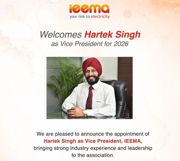IEEMA Appoints Hartek Singh as Vice President for 2026