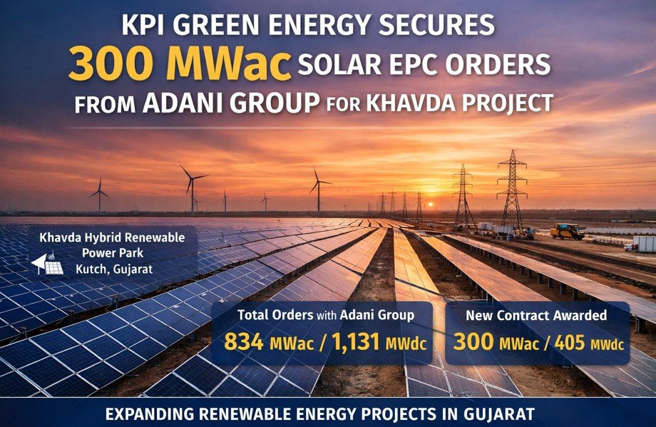 KPI Green Energy Secures 300 MWac Solar EPC Orders from Adani for Khavda Project