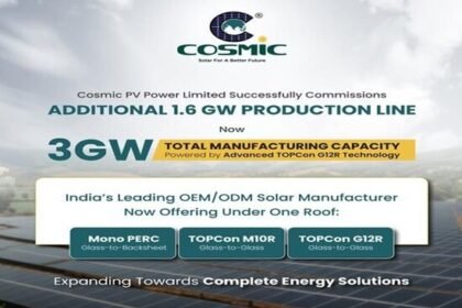 Cosmic PV Power Limited Commissions 1.6 GW Solar Module Line, Reaches 3 GW Capacity