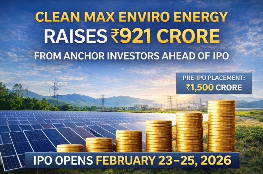 Clean Max Enviro Energy Raises ₹921 Crore from Anchor Investors Ahead of IPO