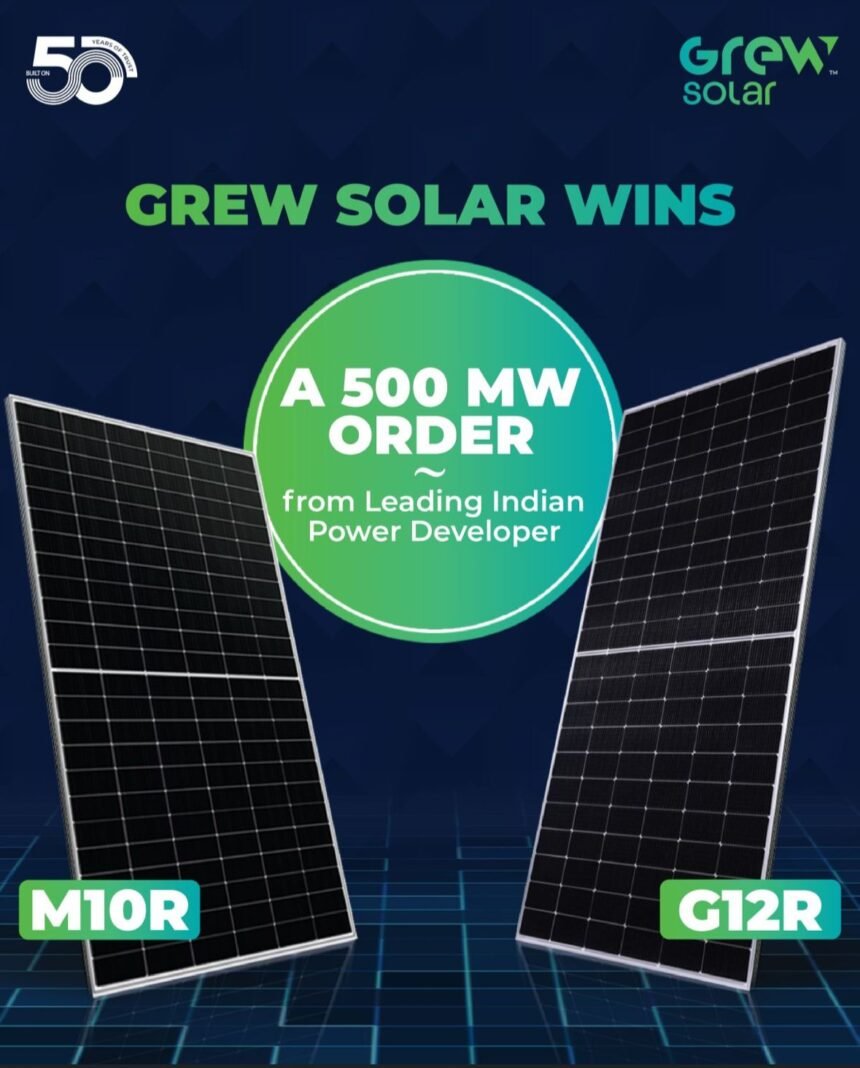 GREW Solar Bags 500 MW Solar Module Supply Order from Leading Power Developer