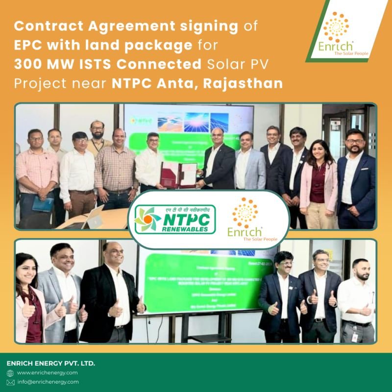 Enrich Secures 300 MW Solar EPC Project from NTPC REL at Anta, Rajasthan