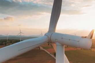 ACME Solar wind power project in Gujarat with turbines in Surendranagar district