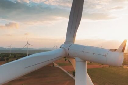 ACME Solar wind power project in Gujarat with turbines in Surendranagar district