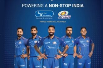 Lauritz Knudsen Electrical and Automation partnership with Mumbai Indians IPL team jersey and branding