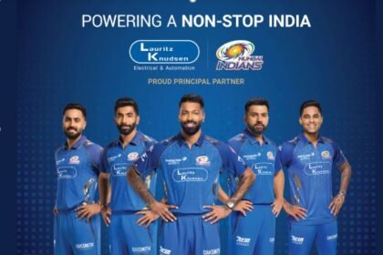 Lauritz Knudsen Electrical and Automation partnership with Mumbai Indians IPL team jersey and branding