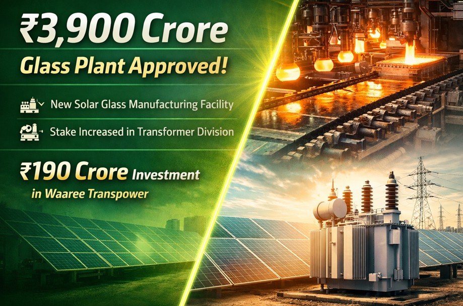 Waaree Energies Approves ₹3,900 Cr Solar Glass Plant, Expands Transpower Stake