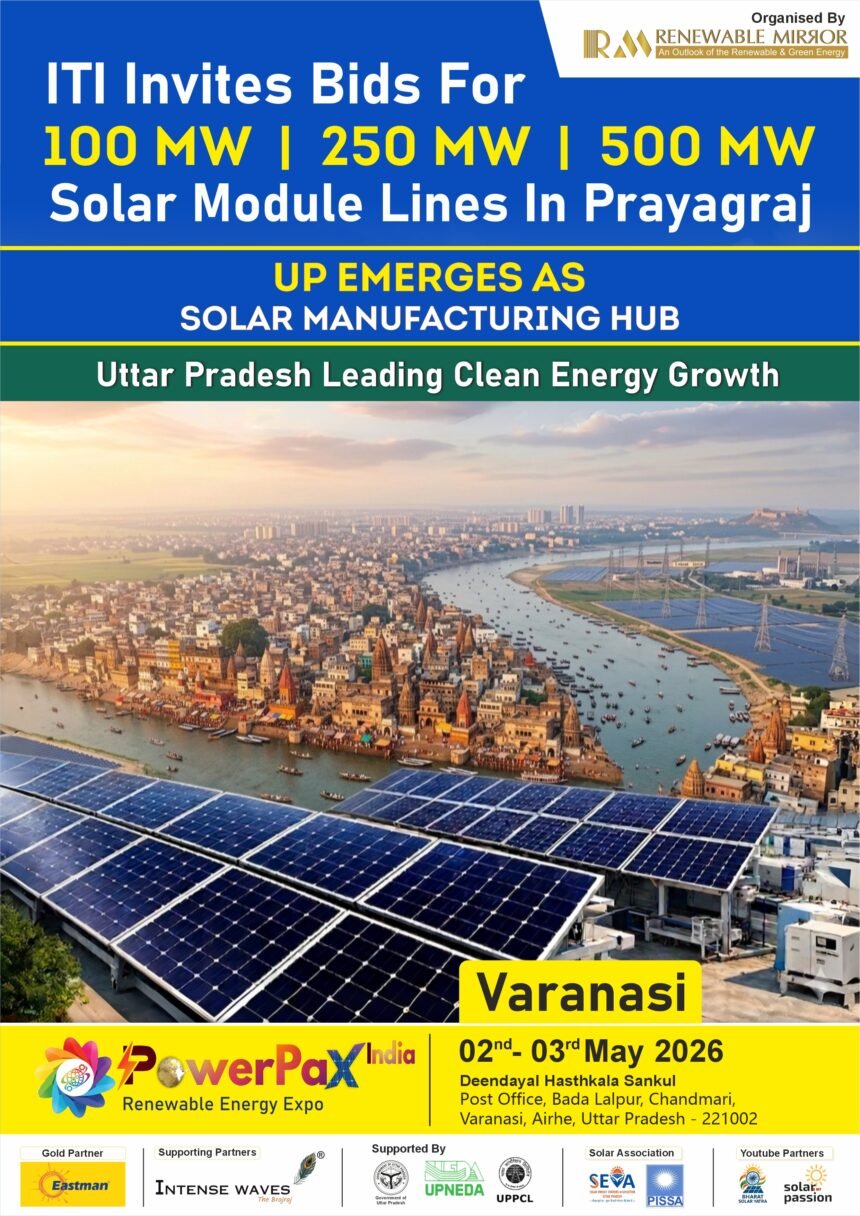 ITI Invites Bids for Solar Manufacturing Lines in Prayagraj Ahead of PowerPax Expo Varanasi