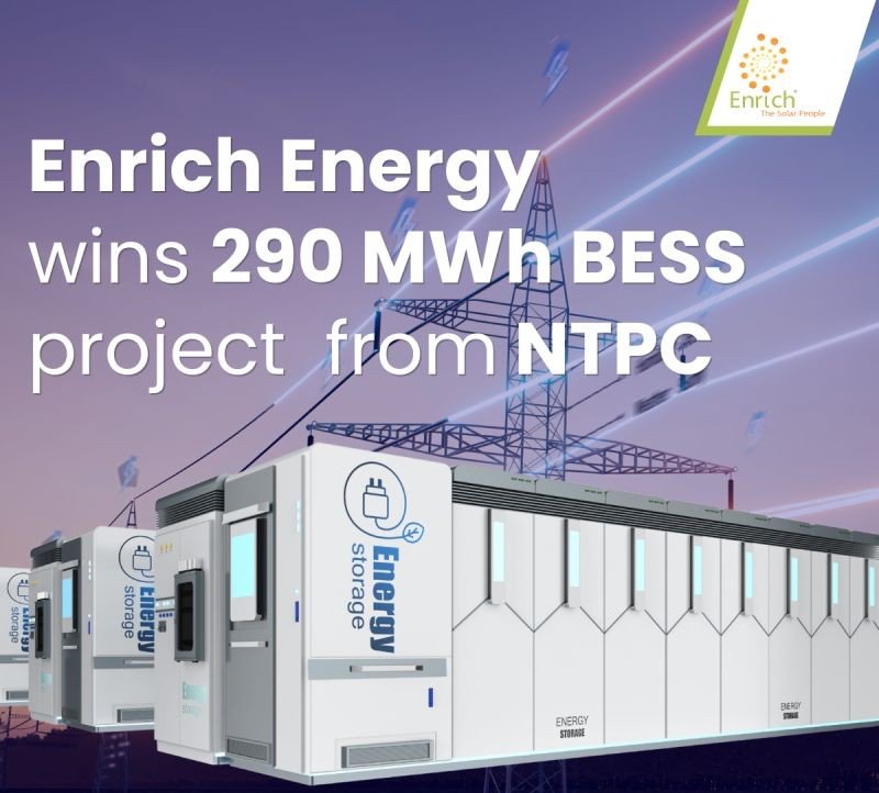 Enrich Energy Secures 290 MWh BESS Project from NTPC Limited at Simhadri