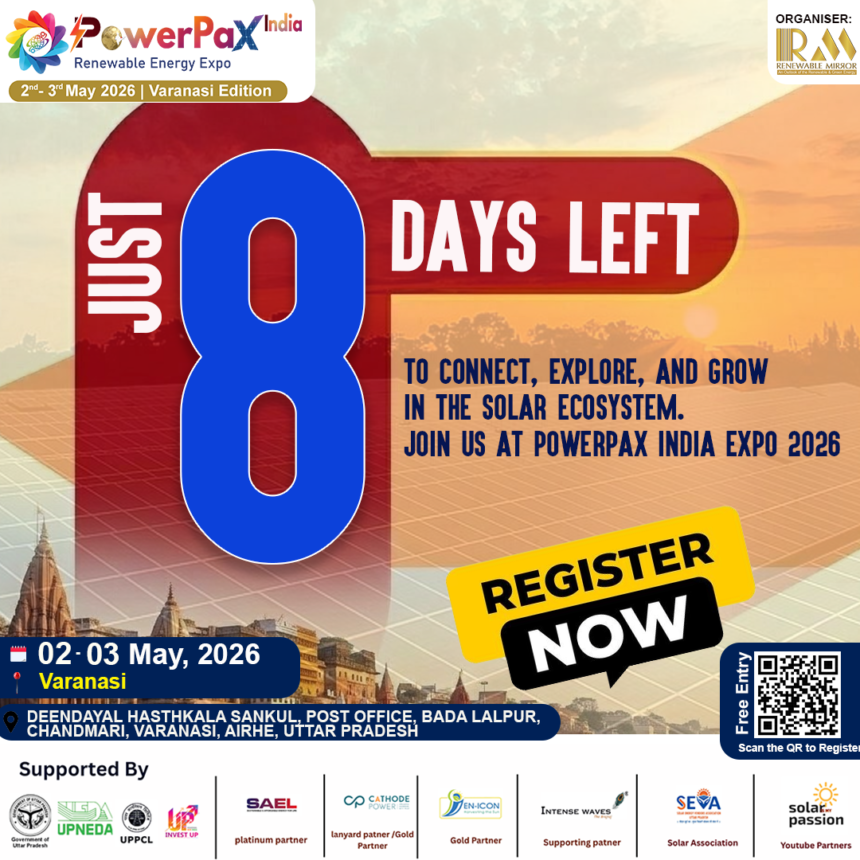 PowerPax India Expo 2026 Varanasi solar event countdown showcasing renewable energy technologies, EPC companies and solar solutions in Uttar Pradesh