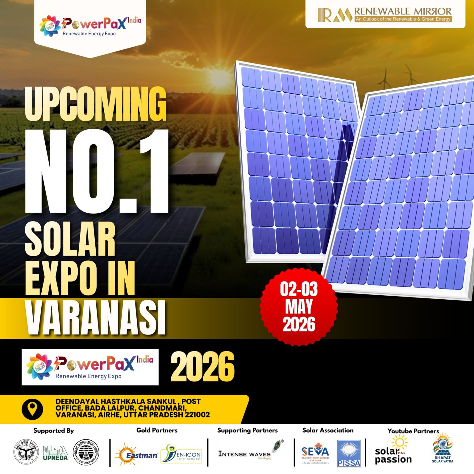 PowerPax India Expo 2026 in Varanasi brings together solar, EV, and energy storage leaders to drive India’s renewable energy growth and business opportunities.