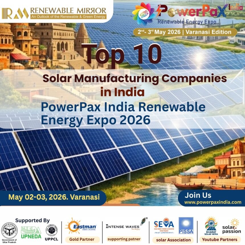 Top 10 solar manufacturing companies in India 2026 including Waaree Energies Adani Solar and Tata Power Solar