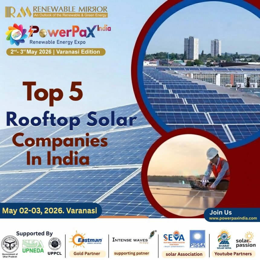 Top rooftop solar companies in India 2026 including Tata Power Solar Adani Solar and Waaree Energies