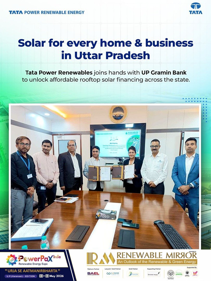Tata Power Renewable Signs MoU with UP Gramin Bank to Boost Rooftop Solar Financing Ahead of PowerPax India