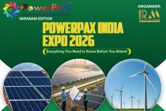 PowerPax India Expo 2026 solar exhibition in Varanasi with industry professionals networking and exploring technologies