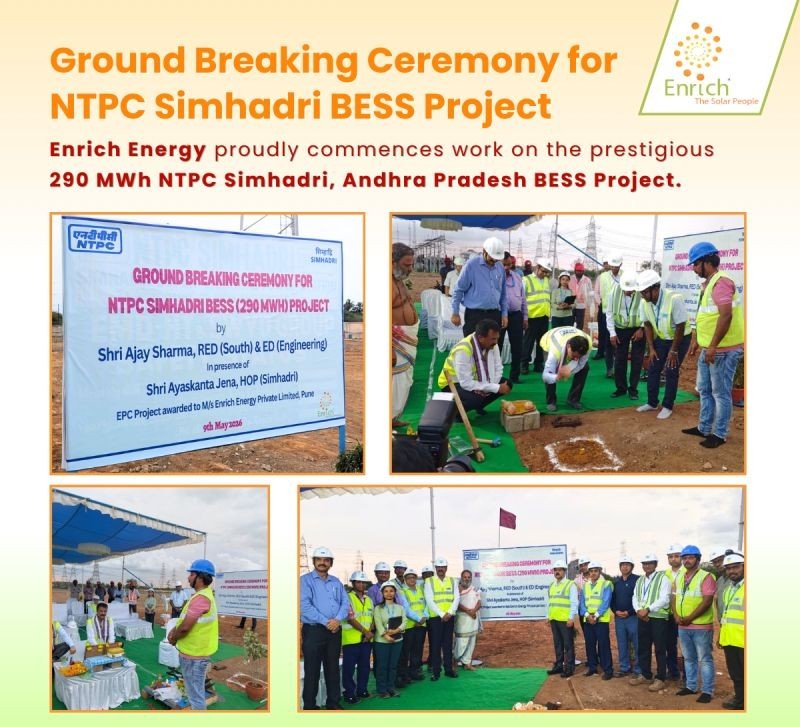 Enrich Energy Starts 290 MWh BESS Project at NTPC Simhadri, Andhra Pradesh
