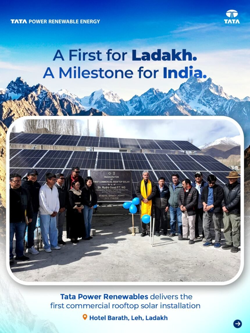 Tata Power Renewable Energy Installs First Commercial Rooftop Solar Project in Ladakh