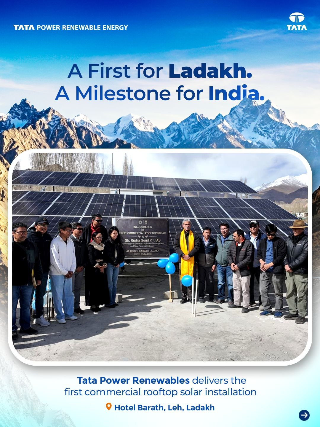 Tata Power Renewable Energy Installs First Commercial Rooftop Solar Project in Ladakh
