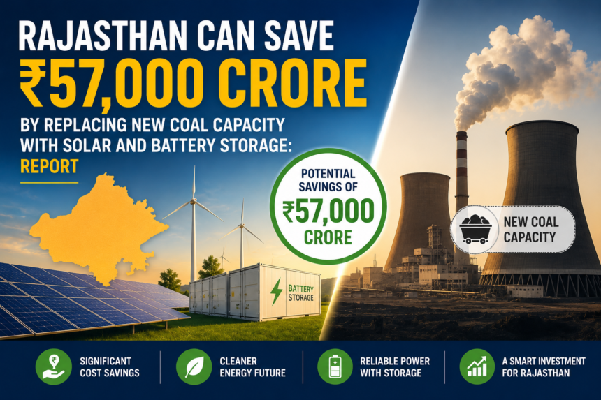 Rajasthan Can Save ₹57,000 Crore by Replacing Planned Coal Capacity with Solar and Battery Storage: New Report