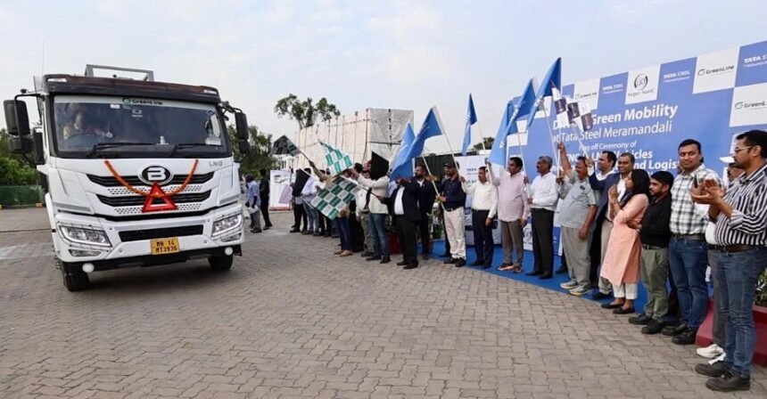 GreenLine Mobility Solutions Ltd., an Essar venture and India’s only green logistics operator of LNG and electric-powered heavy commercial trucks, strengthened its longstanding partnership with Tata Steel with the flag-off ceremony of LNG-powered trucks at Tata Steel’s Meramandali facility in Odisha.